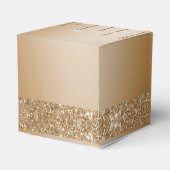 Glitzer Gold Tropfen Champagne Beige Hochzeit Geschenkschachtel (Rückseite)
