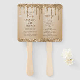 Glitzer Gold Tropfen Champagne Beige Hochzeitsprog Fächer