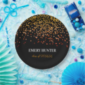 Glitzer Gold und Orange Pappteller (Party)