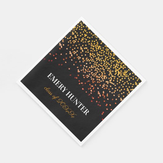 Glitzer Gold und Orange Serviette (Ecke)