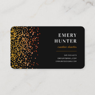 Glitzer Gold und Orange Visitenkarte