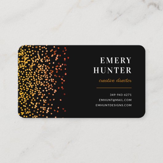 Glitzer Gold und Orange Visitenkarte (Vorderseite)