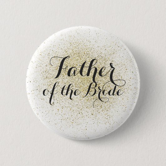 Glitzer Gold Vater der Bride Button (Vorderseite)