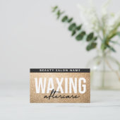 Glitzer Gold Waxing Aftercare Card Haarentfernung Visitenkarte (Stehend Vorderseite)