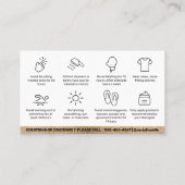 Glitzer Gold Waxing Aftercare Card Haarentfernung Visitenkarte (Rückseite)