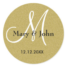 Glitzer Gold Wedding Monogram Siegel