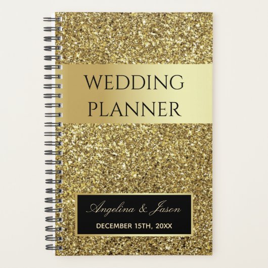 Glitzer Gold Wedding Planer (Vorderseite)