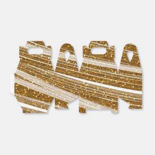 Glitzer Gold & Weiß Glanz Party Geschenk Schachtel Geschenkschachtel