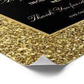 Glitzer Gold Willkommenssehen Poster (Ecke)