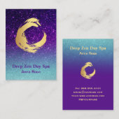 *~* Glitzer Gold Zen Spiral Meditation Reiki Visitenkarte (Vorne/Hinten)