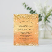 Glitzer-Goldeinladung zum Geburtstag (Stehend Vorderseite)