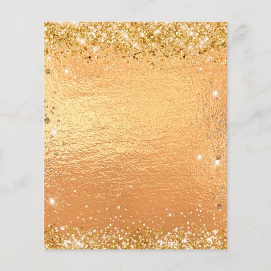 Glitzer-Goldeinladung zum Geburtstag (Rückseite)