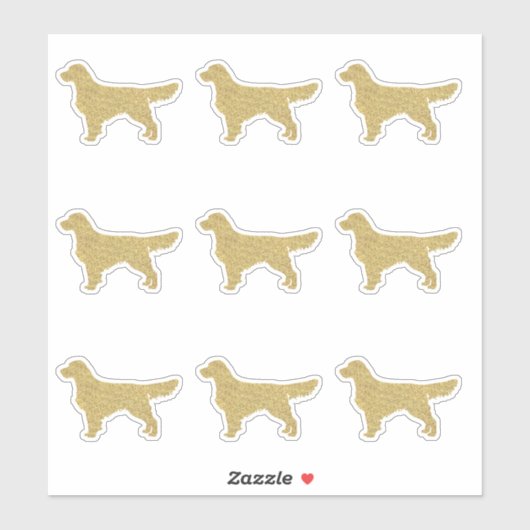 Glitzer Golden Retriever Set 9 Die Sticker schneid (Blatt)