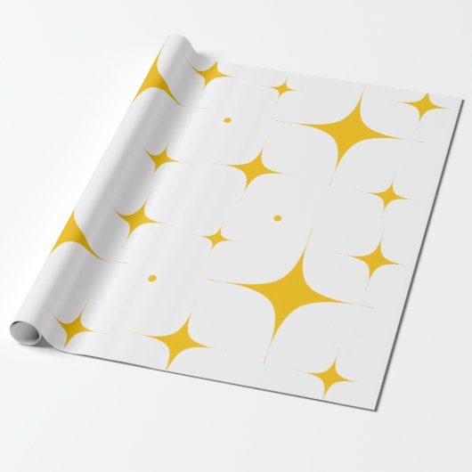 Glitzer Golden Star Geschenkpapier (Ungerollt)