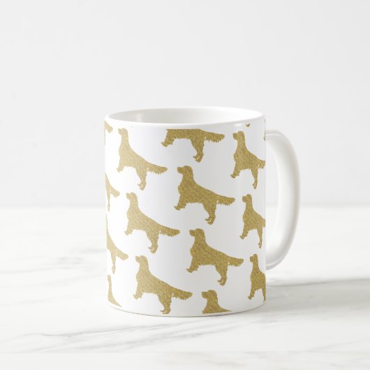 Glitzer Goldenes Retriever-Muster Kaffeetasse (VorderseiteRechts)