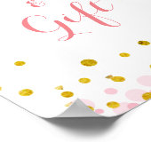 Glitzer goldfarbener Mond Aquarellzeichen Poster (Ecke)