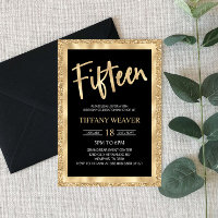 Glitzer Goldfoil Fünfzehnter Geburtstag