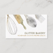 Glitzer Goldpalme Backbäckerei Koch Caterer Visitenkarte (Vorderseite)