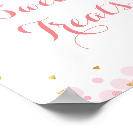 Glitzer Goldpinke Aquarellfarbe Süße Leckereien Ze Poster (Ecke)