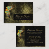 ** Glitzer Goldschmetterling Visitenkarte (Vorne/Hinten)