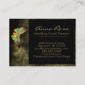 ** Glitzer Goldschmetterling Visitenkarte (Rückseite)