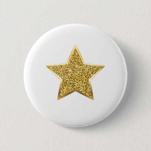 Glitzer Goldstar Button (Vorderseite)