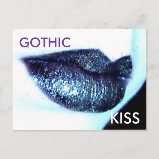 Glitzer, GOTHIK, KISS Postkarte (Vorderseite)