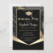 Glitzer Grad Cap, Confetti Abschluss Einladung (Vorderseite)