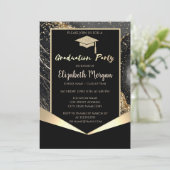 Glitzer Grad Cap, Confetti Abschluss Einladung (Stehend Vorderseite)