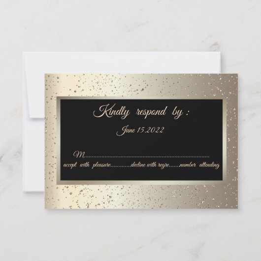 Glitzer Grad Cap, Confetti Champagne Abschluss RSVP Karte (Rückseite)