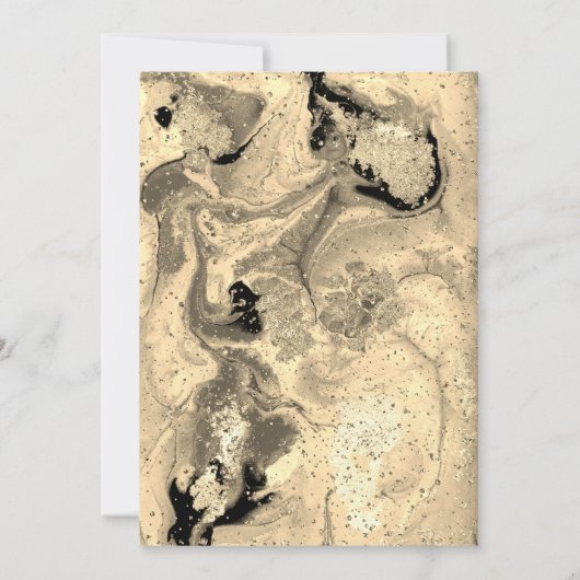 Glitzer Grad Cap, Confetti Gold Marmor Abschluss Einladung (Rückseite)