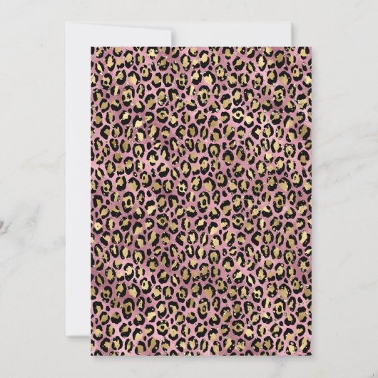 Glitzer Grad Cap, Confetti Leopard Abschluss Einladung (Rückseite)