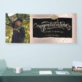 Glitzer Grad Cap, Foto Rose Gold Abschluss Banner (Messe)