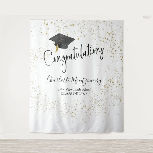 Glitzer Grad Party Hintergrund für Schulabbruch Wandteppich (Vorderseite)