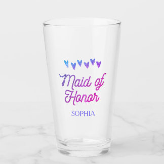 Glitzer Gradation Heart Trauzeugin Glass Glas