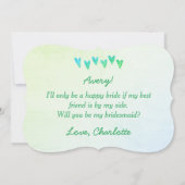 Glitzer Gradation Heart werden Sie meine Bridesmai Einladung (Rückseite)