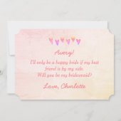 Glitzer Gradation Heart werden Sie meine Bridesmai Einladung (Rückseite)