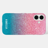 Glitzer Gradient Pink Case-Mate iPhone Hülle (Rückseite (Horizontal))