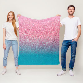 Glitzer Gradient Pink Fleecedecke