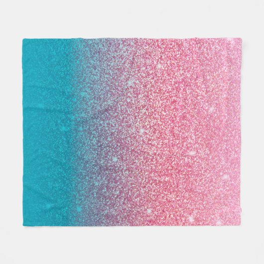 Glitzer Gradient Pink Fleecedecke (Vorderseite (Horizontal))