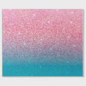 Glitzer Gradient Pink Geschenkpapier (Flach)