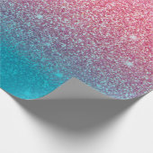 Glitzer Gradient Pink Geschenkpapier (Ecke)