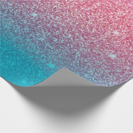 Glitzer Gradient Pink Geschenkpapier (Ecke)