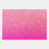 Glitzer Gradient Pink Geschenkpapier Set (Vorderseite 3)