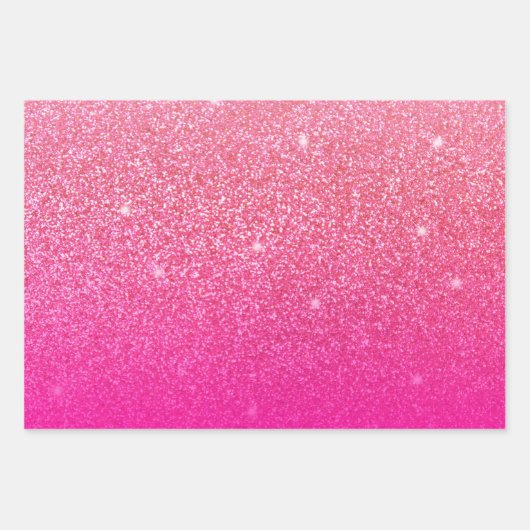 Glitzer Gradient Pink Geschenkpapier Set (Vorderseite 3)