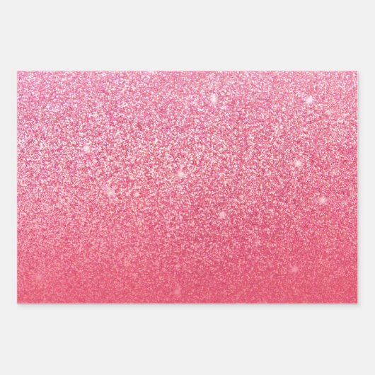 Glitzer Gradient Pink Geschenkpapier Set (Vorderseite 2)