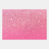 Glitzer Gradient Pink Geschenkpapier Set (Vorderseite)