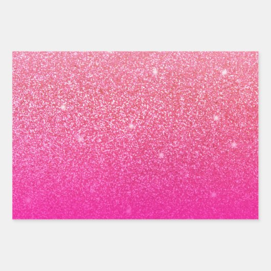Glitzer Gradient Pink Geschenkpapier Set (Vorderseite 3)