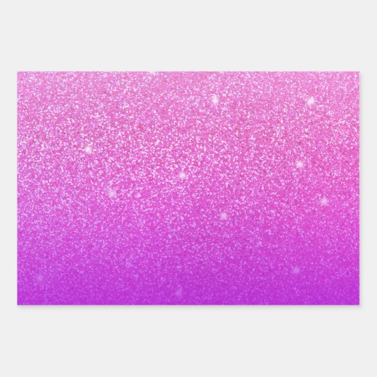 Glitzer Gradient Pink Geschenkpapier Set (Vorderseite 2)