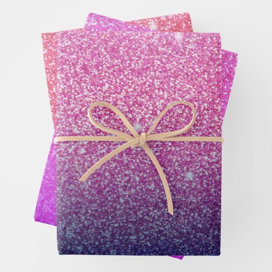 Glitzer Gradient Pink Geschenkpapier Set (Beispiel)